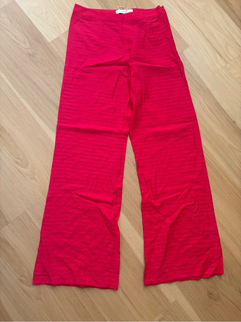 Mango Bright Pink Wide-Leg Knit Pants